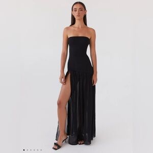 Peppermayo  - Eden Strapless Maxi Dress - Black